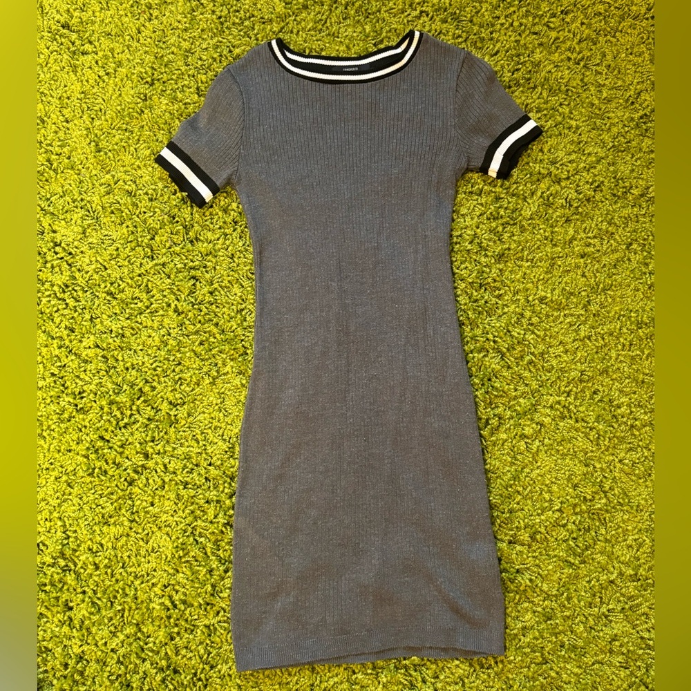 Gray bodycon sweater dress